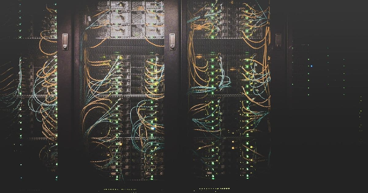Server racks inside a modern data center