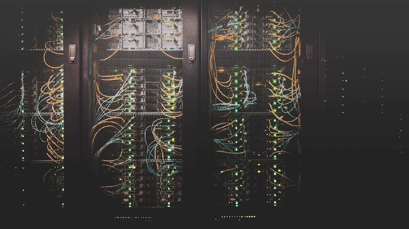 Server racks inside a modern data center